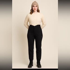 Vintage Descente High Waisted Ski Pants Black 80s Stirrup Style Size 14